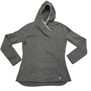 Stio Sweetwater Hoodie Womens XL Gray Fleece Lined Thumb Sleeve 1/4 Zip Pullover